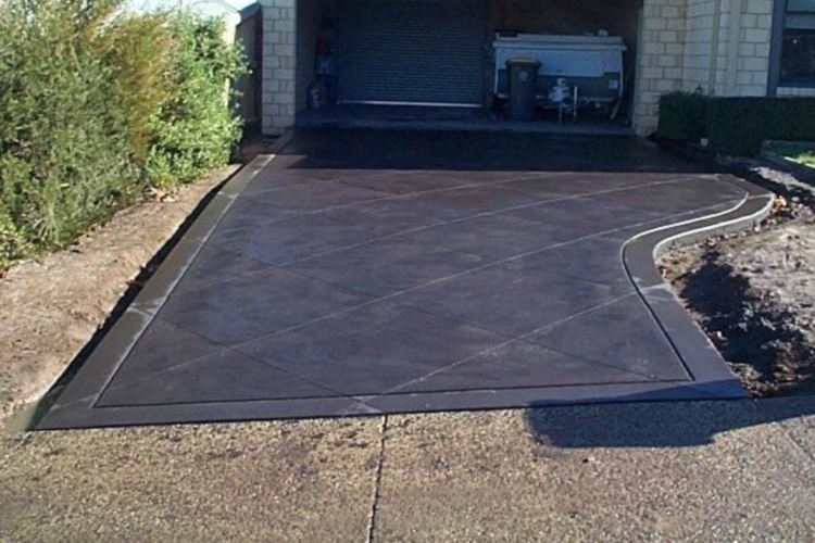 Black coloured driveway